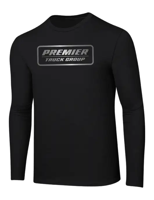 Ring Spun Jet Black 4.5 oz Long Sleeve T-Shirt w/Premier Truck Group Logo