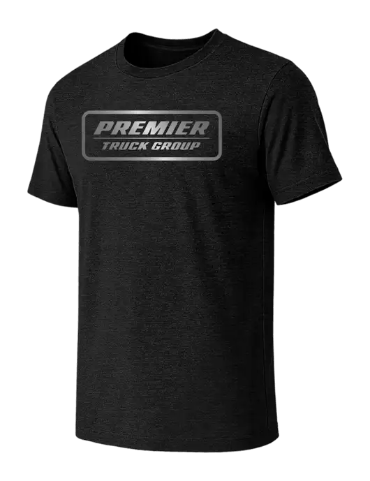 BELLA+CANVAS Black Heather CVC Short Sleeve Tee w/Premier Truck Group Logo