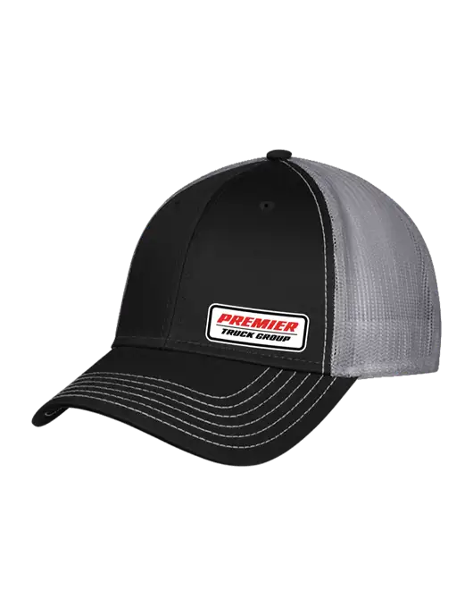 Black & Grey Mesh Trucker Cap Snap Back w/Premier Truck Group Logo