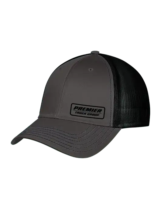 Charcoal & Black Mesh Trucker Cap Snap Back w/Premier Truck Group Logo