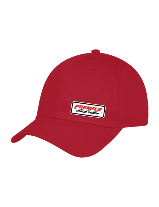 Red Structured Cap Hook & Loop w/Premier Truck Group Logo