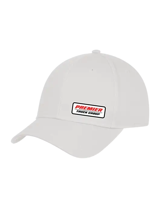 White Structured Cap Hook & Loop w/Premier Truck Group Logo