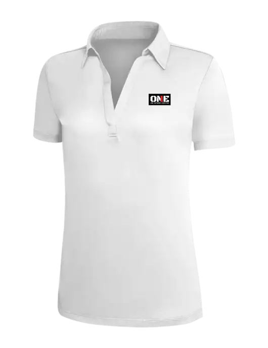 White Silk Touch Womens Performance Polo w/ONE Logo