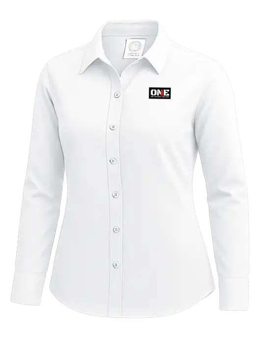 Brooks Brothers Womens White Wrinkle-Free Stretch Nailhead Shirt w/ONE Logo