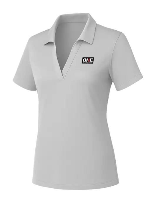 Womens Light Grey PosiCharge RacerMesh Polo w/ONE Logo
