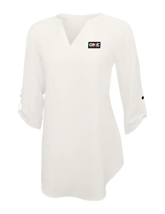 Ivory Womens 3/4 Sleeve Tunic Blouse w/ONE Logo