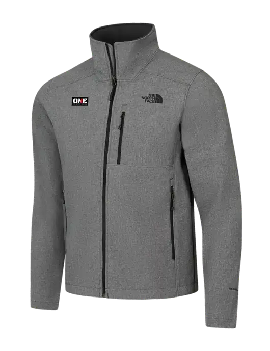North Face Light Grey Heather Apex Barrier Soft Shell Jacket w/ONE Logo