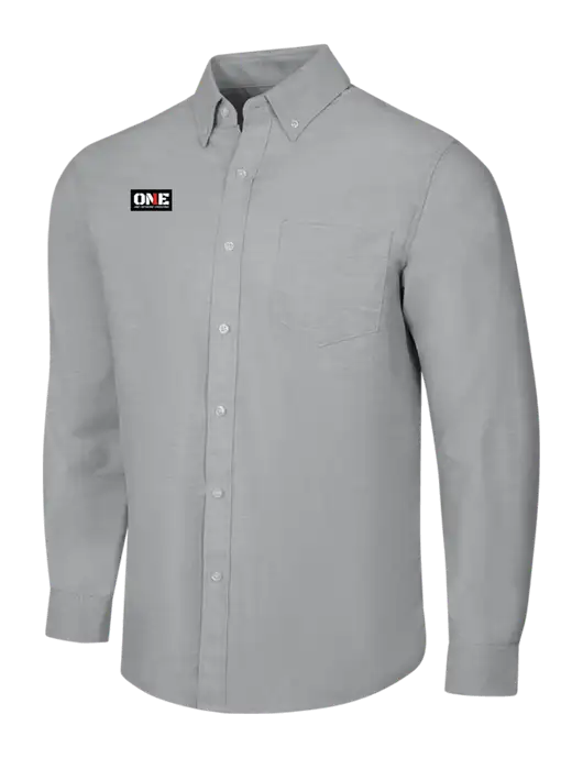 Light Grey SuperPro Oxford Shirt w/ONE Logo