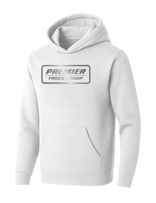 BELLA+CANVAS White Sponge Fleece Pullover Hoodie w/Premier Truck Group Logo