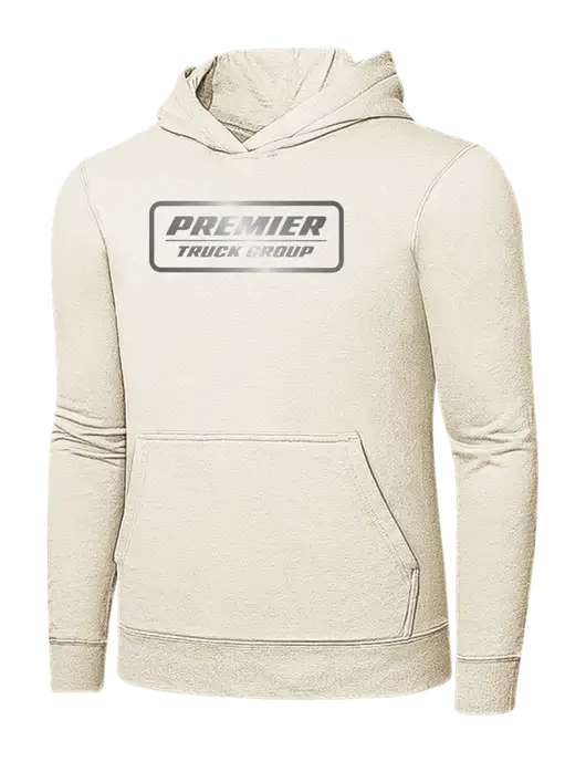 Very Light Tan 7.8 oz Ring Spun Hooded Sweatshirt w/Premier Truck Group Logo