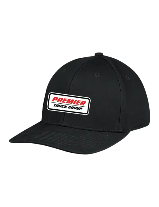 Premium Modern Structured Twill Black Snapback Cap w/Premier Truck Group Logo