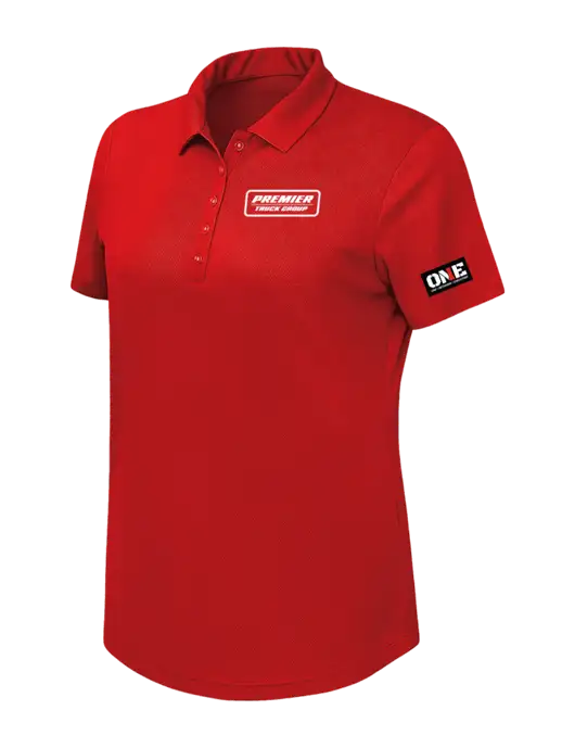 Callaway Womens Birdseye Red Polo w/Premier Truck Group Logo, ONE Logo